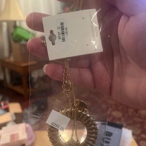 Gold Circular Pendant Necklace